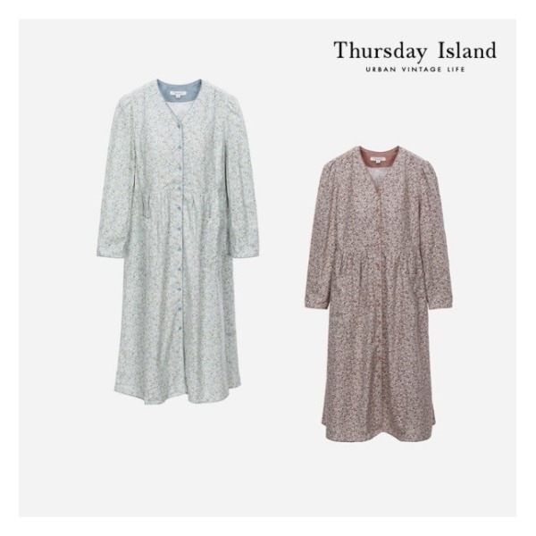 Thursday Island Vネックポケットロングワンピース(T228MOP301W)