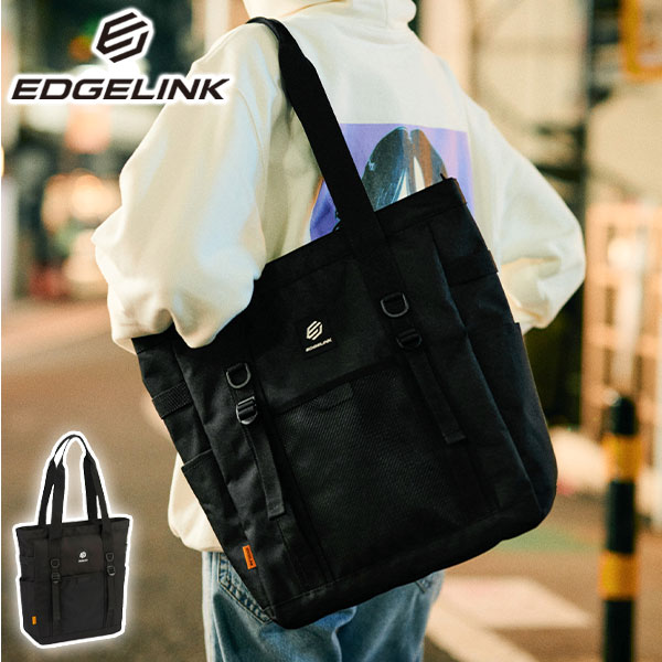 【NEW JACKコラボキーホルダー付】トートバッグ メンズ レディース 大きめ A4 ファスナー付き カジュアル 肩掛け 縦型 軽量 黒 18L HYPHENORM 60155