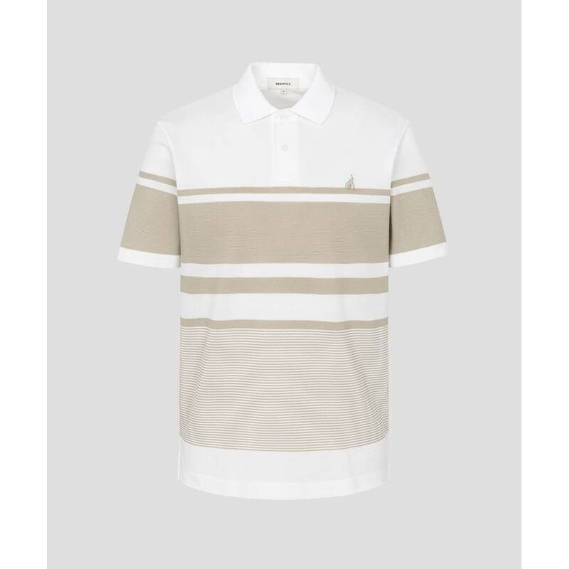 빈폴 BEANPOLE MEN 믹스 스트라이프 칼라넥 티셔츠 - 베이지 BC6542C74A 406227 1757956