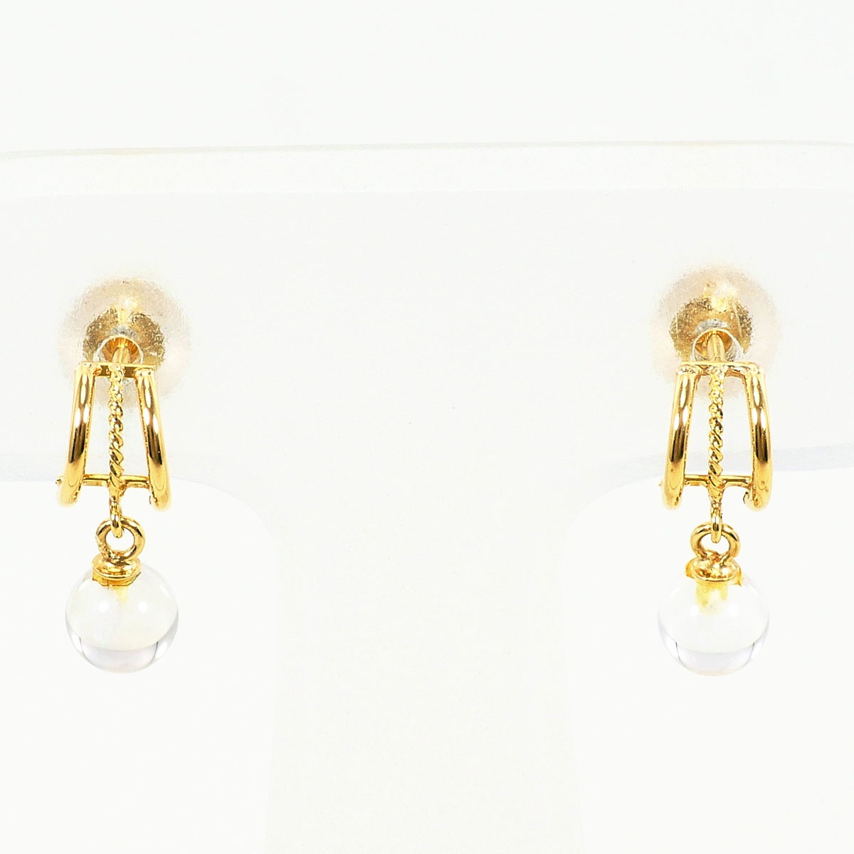 K18 18金 YG イエローゴールド ピアス クォーツ 総重量約0.6g ジュエリー 中古