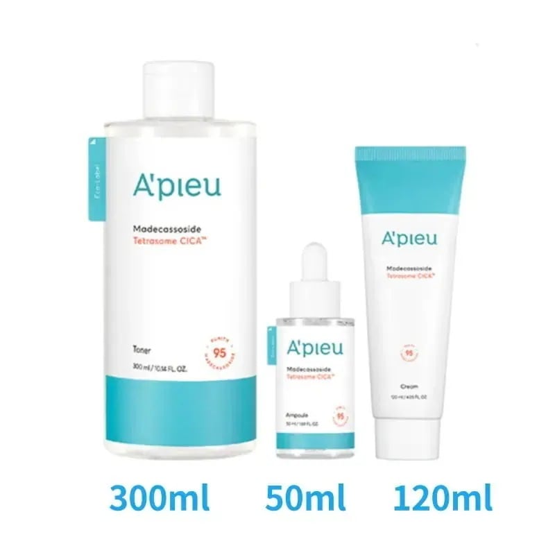 【マデカソサイド3種大容量フルset】クリーム120ml+アンプル50ml+トナー300ml テトラソムシカシリーズ(鎮静/弾力/保湿/栄養/活力/光彩/しわ防止)