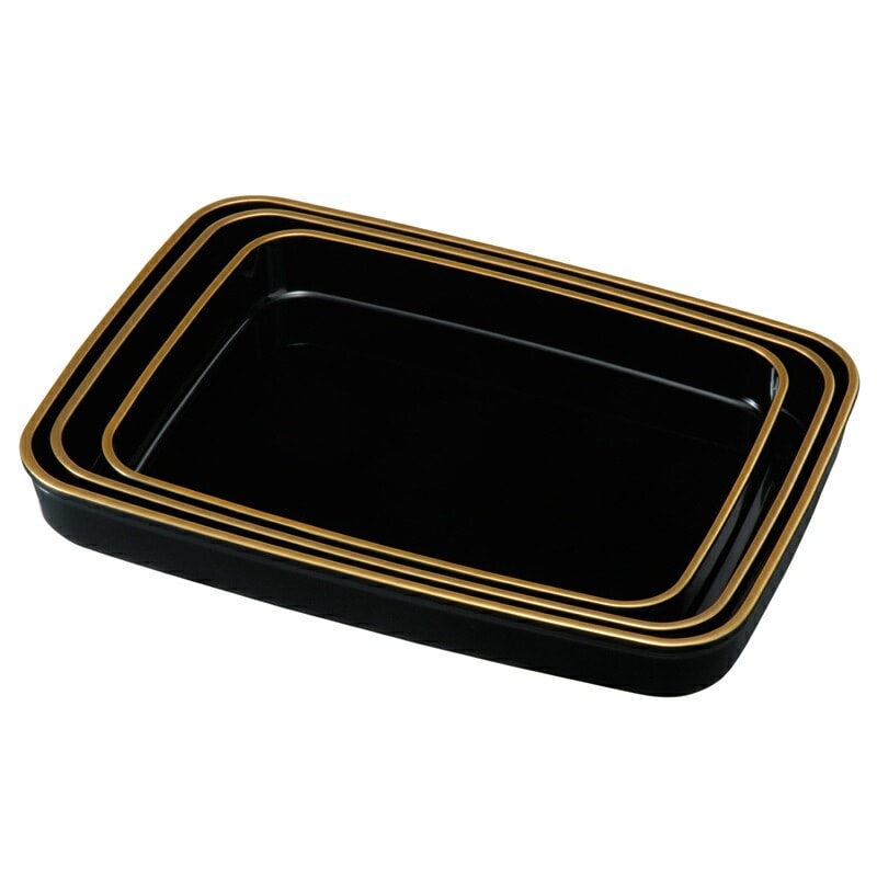 紀州塗 木質 尺３寸 金縁付 うるし塗 広蓋盆（広蓋 結納盆）（日本製 国産 伝統工芸 結納盆 式典