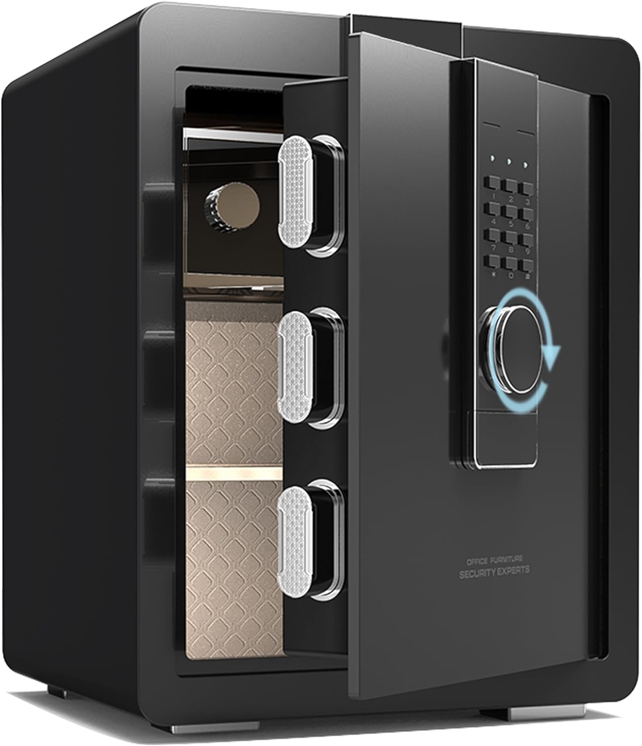 GIRGBE【強化版】超大 家庭用 暗証番号 52L 金庫 床・壁に固定可能 盗難防止 警報アラーム 家庭用金庫 業務用/事務所/ホテル/店用/旅館 防犯金庫 A4 ファイル/宝石/貴重品/現金 保险