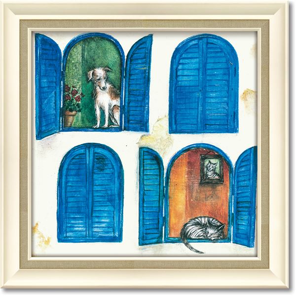 ユーパワー ジョー/ラム Gel加工 アートフレーム 「キャット ナップ」