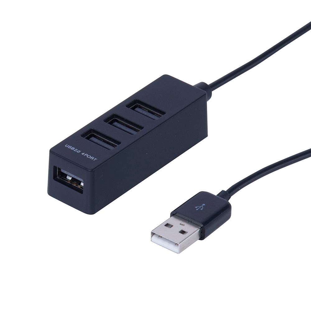 （まとめ買い）USB2.0 4ポートハブ 0.3m ブラック UH-2404BK [x3]