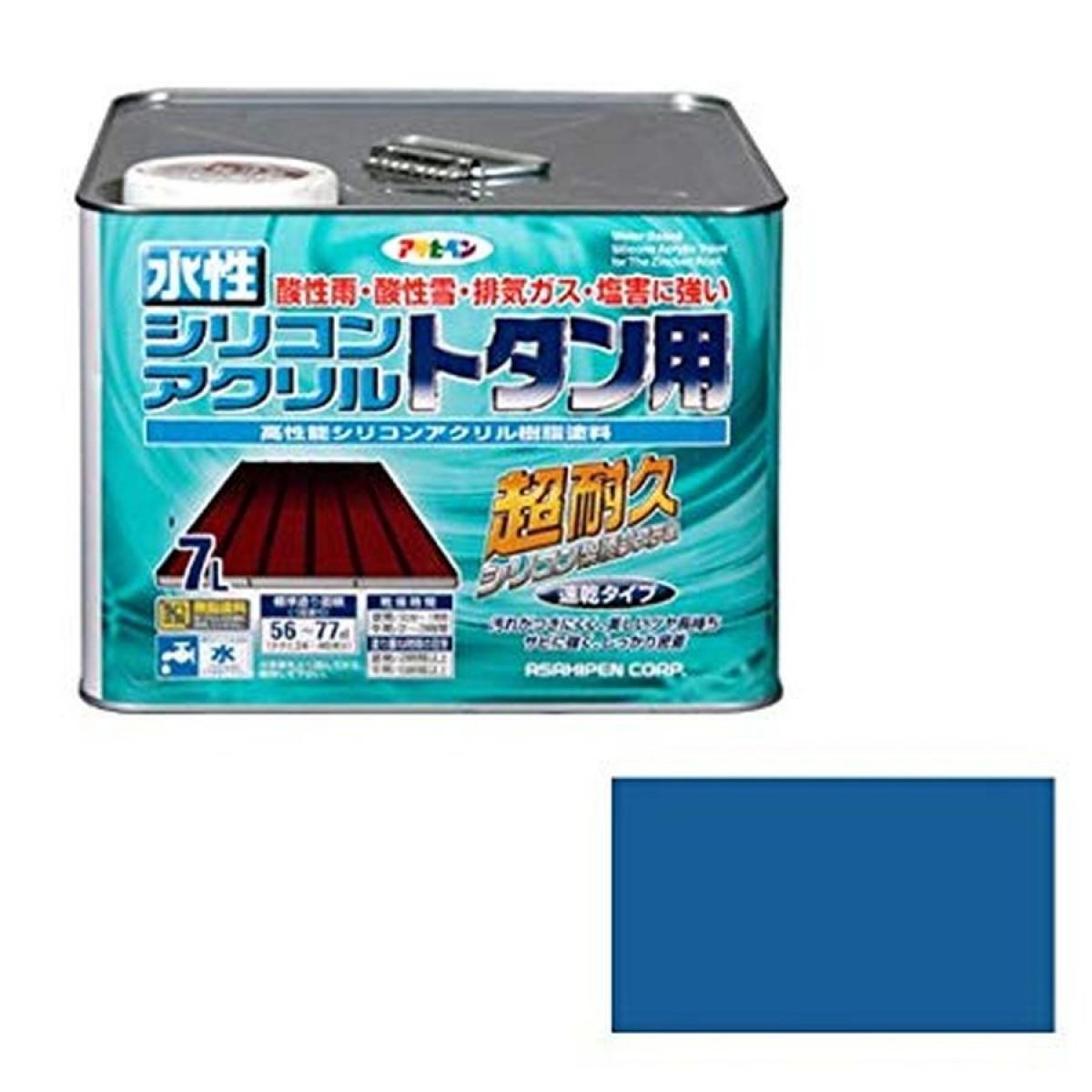 アサヒペン 水性シリコンアクリルトタン用 スカイブルー 7L