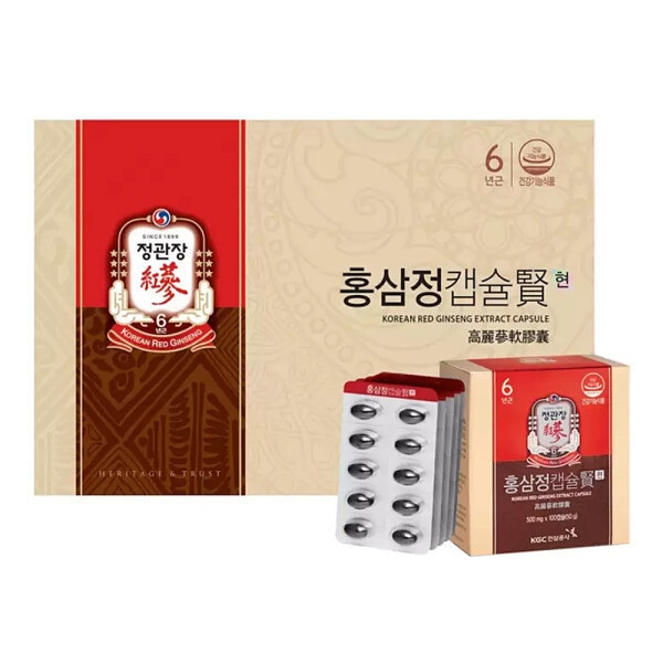 (KOR) 紅参精カプセル 200 cap 6年根紅参濃縮液を粉末化してカプセル化 紅参 朝鮮人参 サプリメント
