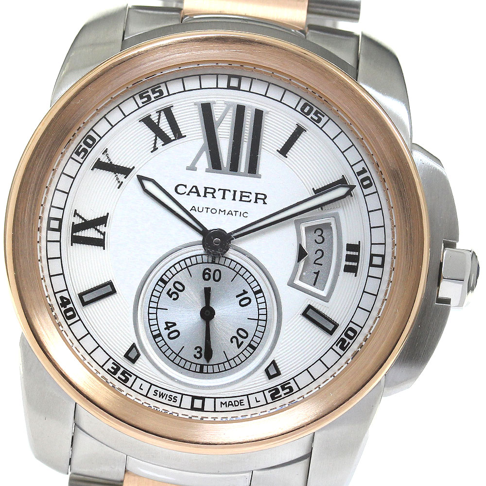 カルティエ CARTIER W7100036 カリブルドゥカルティエ K18PGコンビ 自動巻き メンズ 良品 _816621【中古】 345,645円