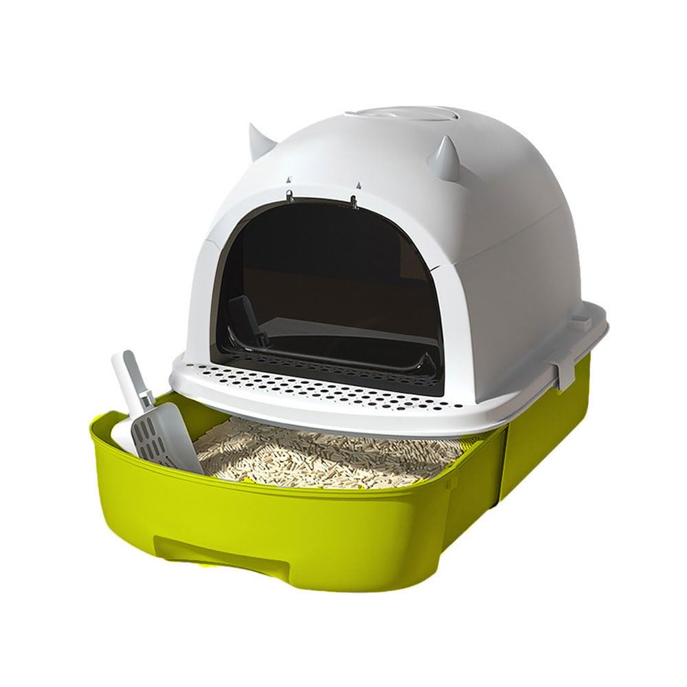 【miniumi】猫 トイレ 猫用トイレ 本体 大容量 大型 52*41*40cm 出入り便利 砂の飛び散ら防止 2WAY使用方法 引き出し式猫トイレ 掃除簡単 脱臭シート スコップ付き 人気 猫用品 5,253円