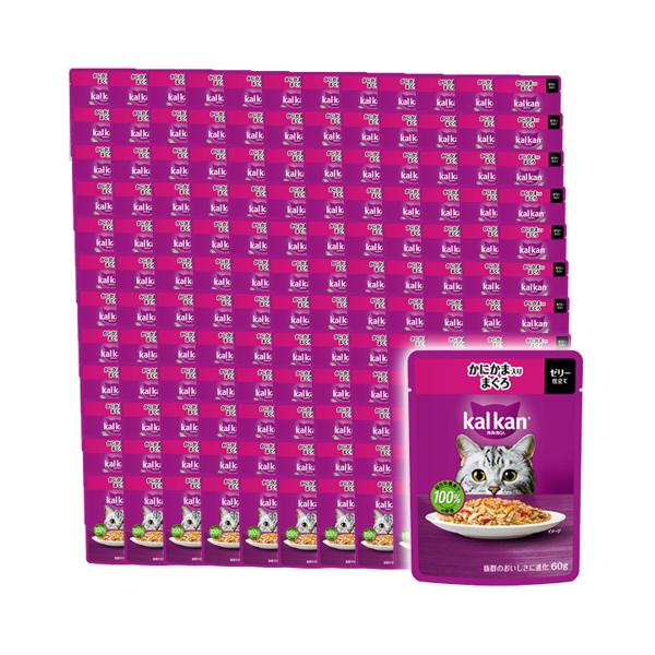 120個セット カルカン パウチ かにかま入りまぐろ 60g キャットフード 成猫用