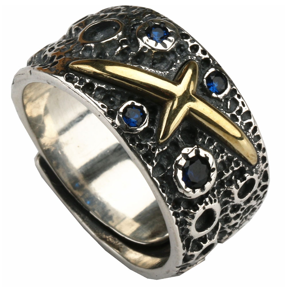 925 キラキラCZ星空モチーフリング [rs154]