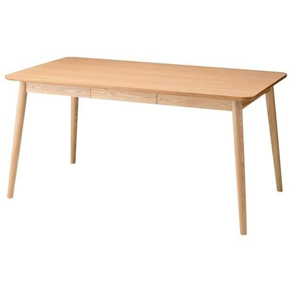 ダイニングテーブル 幅150cm 3人 4人 5人 おしゃれ 長方形 角丸 丸角 木製 天然木 引き出し 収納付き 食卓 机 北欧 ナチュラル モダン テーブル 単品 ID012