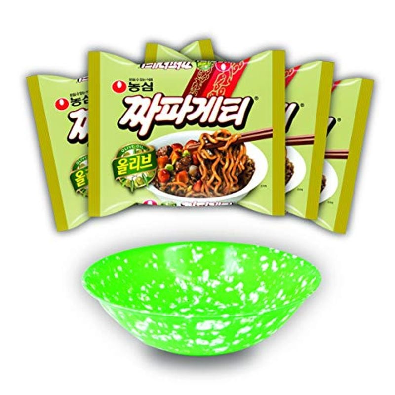 農心 正規品質保証 ノンシム チャパゲティ５個 注文割引 韓国お皿１個 韓国ラーメン