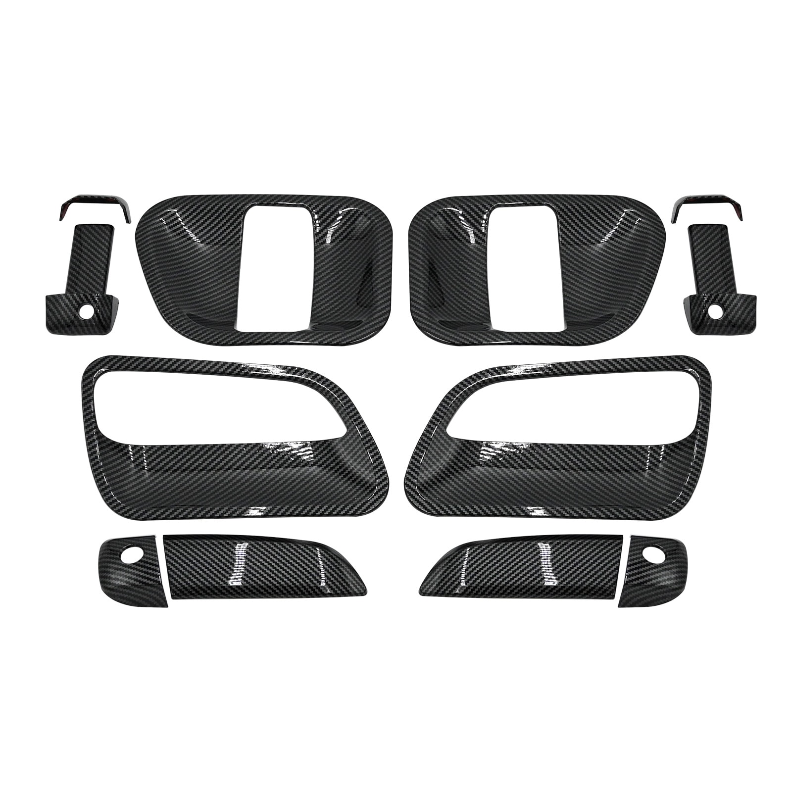 ハイエース レジアスエース 200系 ドアハンドルカバー ドアプロテクター ドアノブカバー カーボン調 14点セット 外装 カスタム