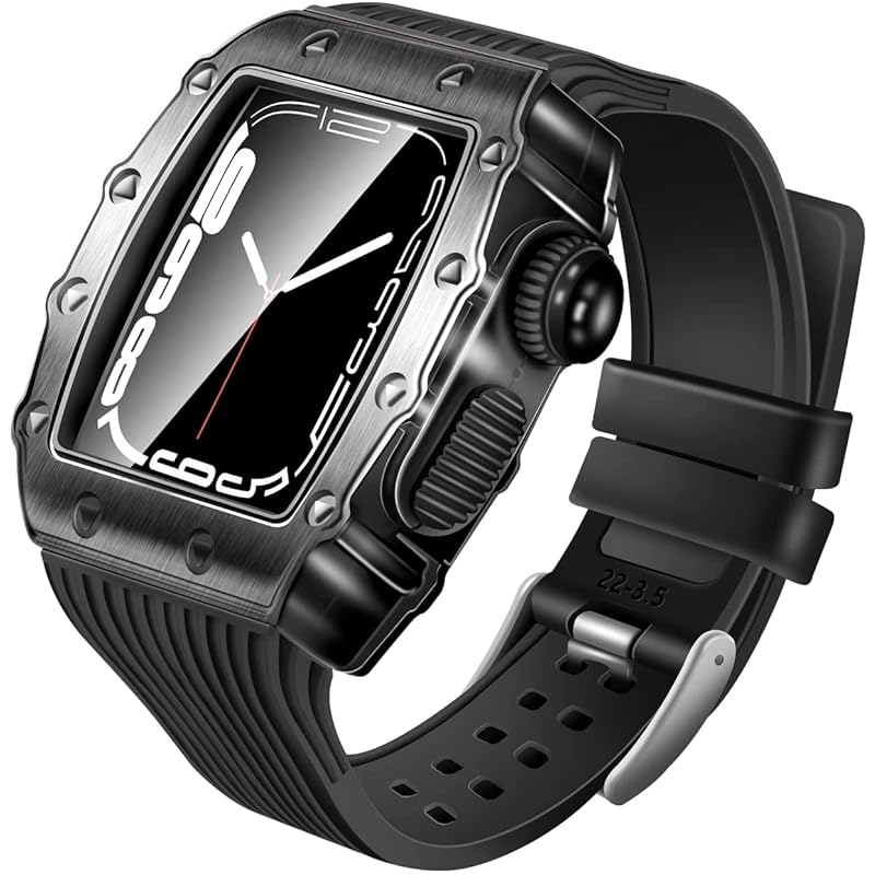 HUALIMEI コンパチブル Apple Watch バンド 44mm 45mm ケース付き 頑丈な iWatch Series 7/6/5/4/SE対応 45/44mm 落下防止 耐衝撃 耐久性 19,886円