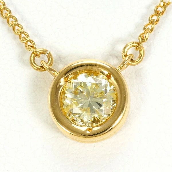 K18 18金 YG ネックレス イエローダイヤ 0.44 鑑定書 ジュエリー 中古