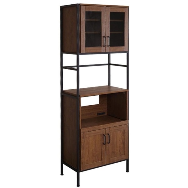 ホームテイスト GCK-1860 ヴィンテージスリム食器棚 WAL ウォールナット メーカー直送