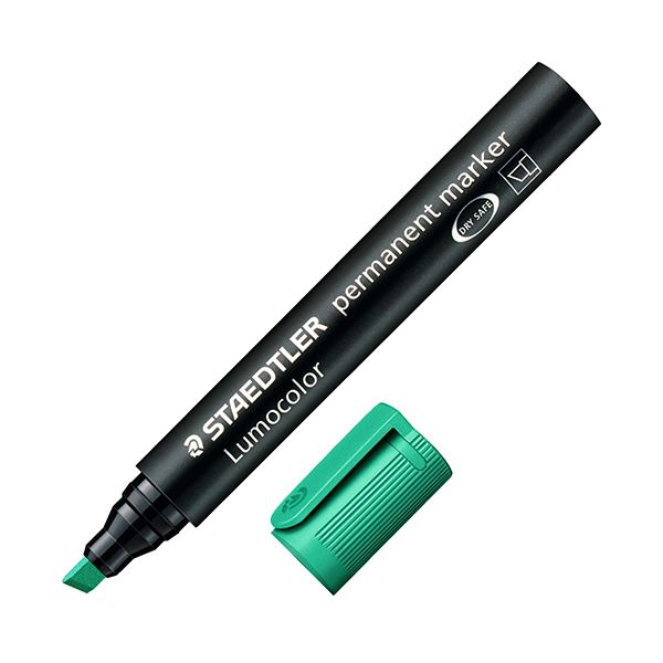 （まとめ） ステッドラー 油性マーカー ルモカラー太書き斧型 B（2.0~5.0mm） グリーン 350-5 1セット（10本） (×3セット)