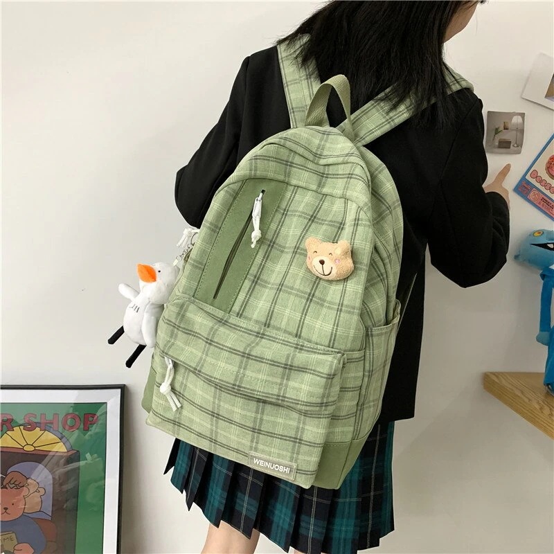 lucky box チェック ランドセル レディース 大容量 学生用リュック かわいいスタイルリュック