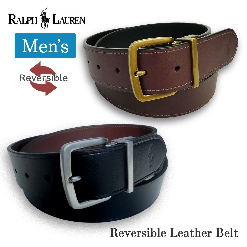メンズ レザー ベルト リバーシブル 405899991 405899985 ラルフ ブランド 黒 茶 ブラック ブラウン 革 本革 牛革 ビジネス カジュアル プレゼント ギフト 10,074円