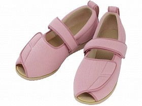 徳武産業 あゆみシューズ 介護靴 施設用 オープンマジックII 5E ピンク 両足LLサイズ 7009