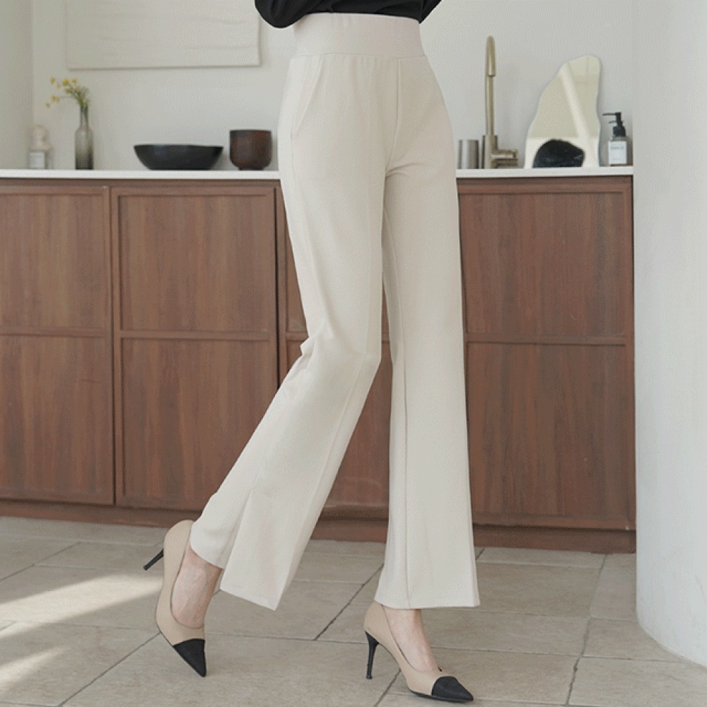 クリック&ファニースパン&スリットブーツカットスラックス [SMLサイズ]