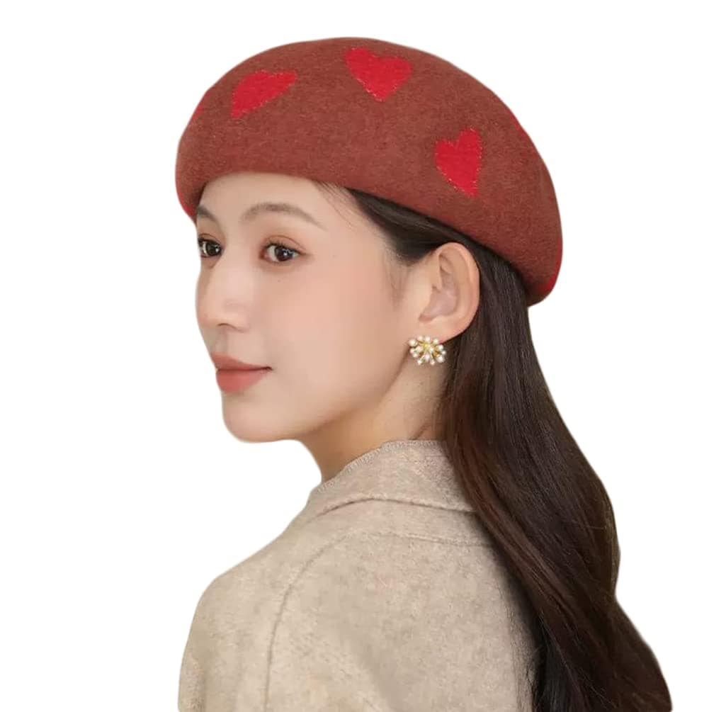 [ＺＨＯＮＧＪＵＥ] ベレー レディース ベレー帽 帽子 無地 ウール チェック柄 黒 白 ゼブラ柄 秋 冬 防寒 暖かい 小顔効果 帽子 ニット ベレー帽 ふわふわ 女の子用 ニットキャップ