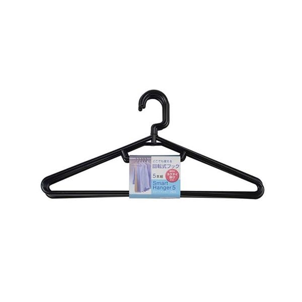 [5セット] サワフジ スマートハンガーD 5本組 ブラック SM-05DX5