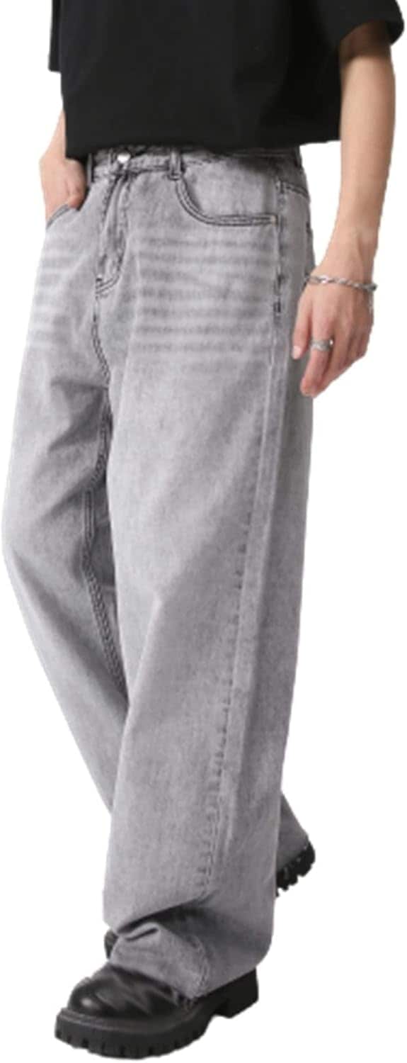 春夏 デニムパンツ メンズ ワイドデニム ジーンズ ヴィンテージ ローエッジ ウォッシュ シェービング加工 バギー ガウチョパンツ ルーズ ロングパンツ Ｇパン ストリートファション ヒップ 7,726円