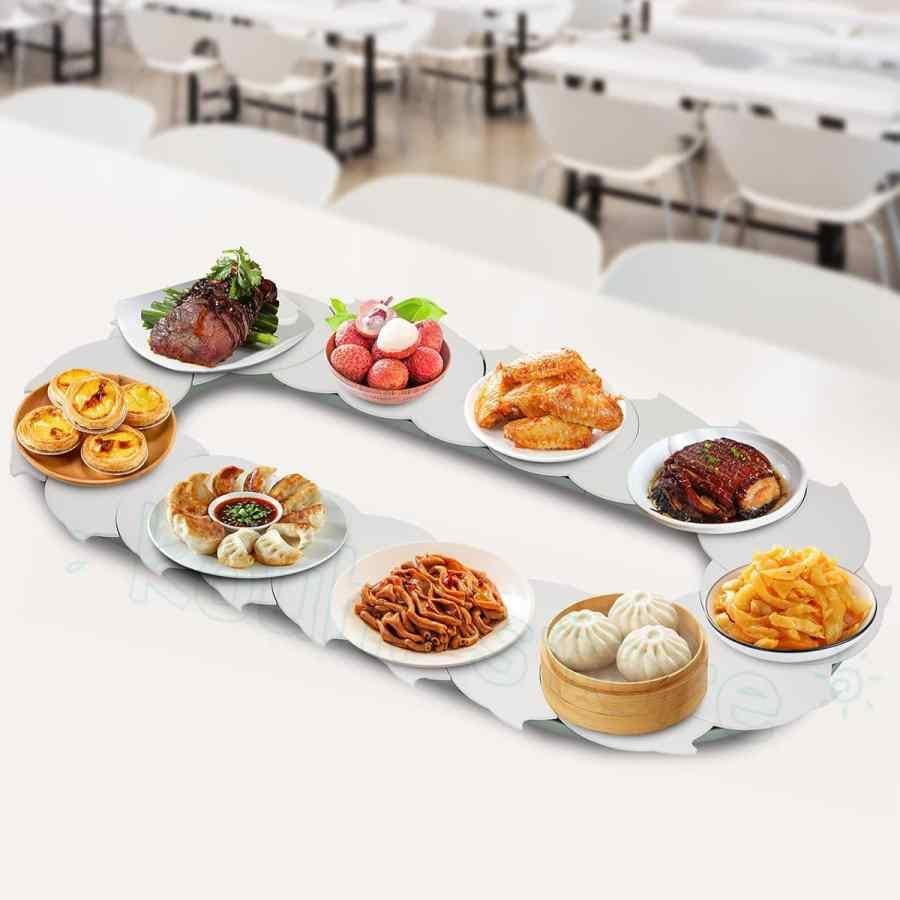 360手動回転食品ターンテーブル卓上回転トレイ大型サービングプレートダイニングルーム用ダイニングテーブルターンテーブル1m/3.28フィート食品共有用の