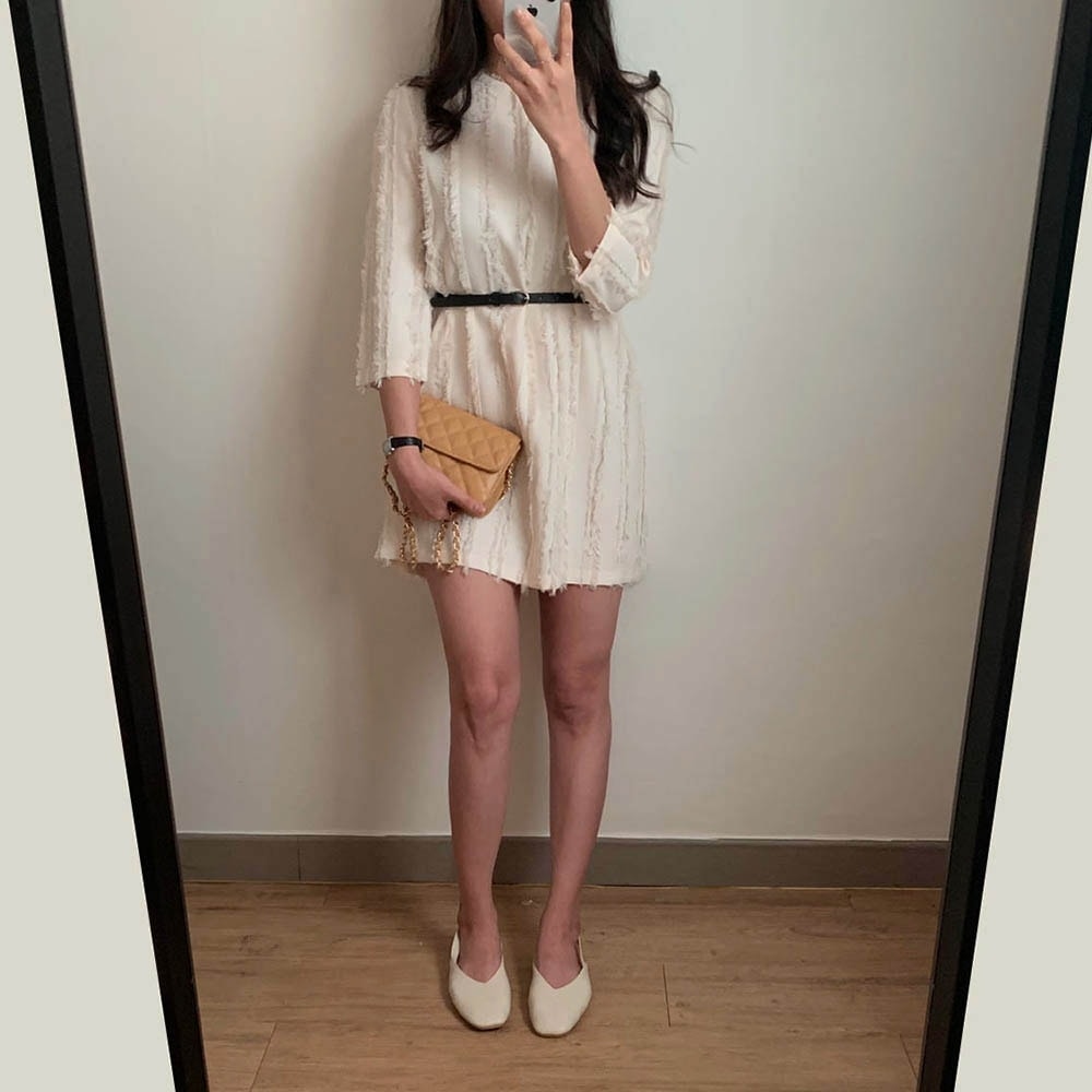 [ハイクオリティ] お呼ばれスタイル タッセル ワンピース