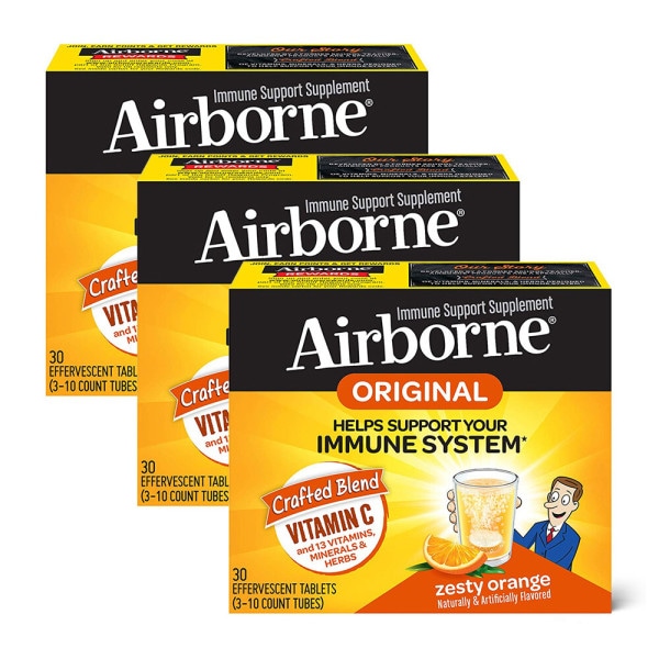 独特の上品 AirBorne AirBorne3-SET空中免疫補助剤オリジナルZestyOrange30発泡錠 ビタミン類 -  flaviogimenis.com.br