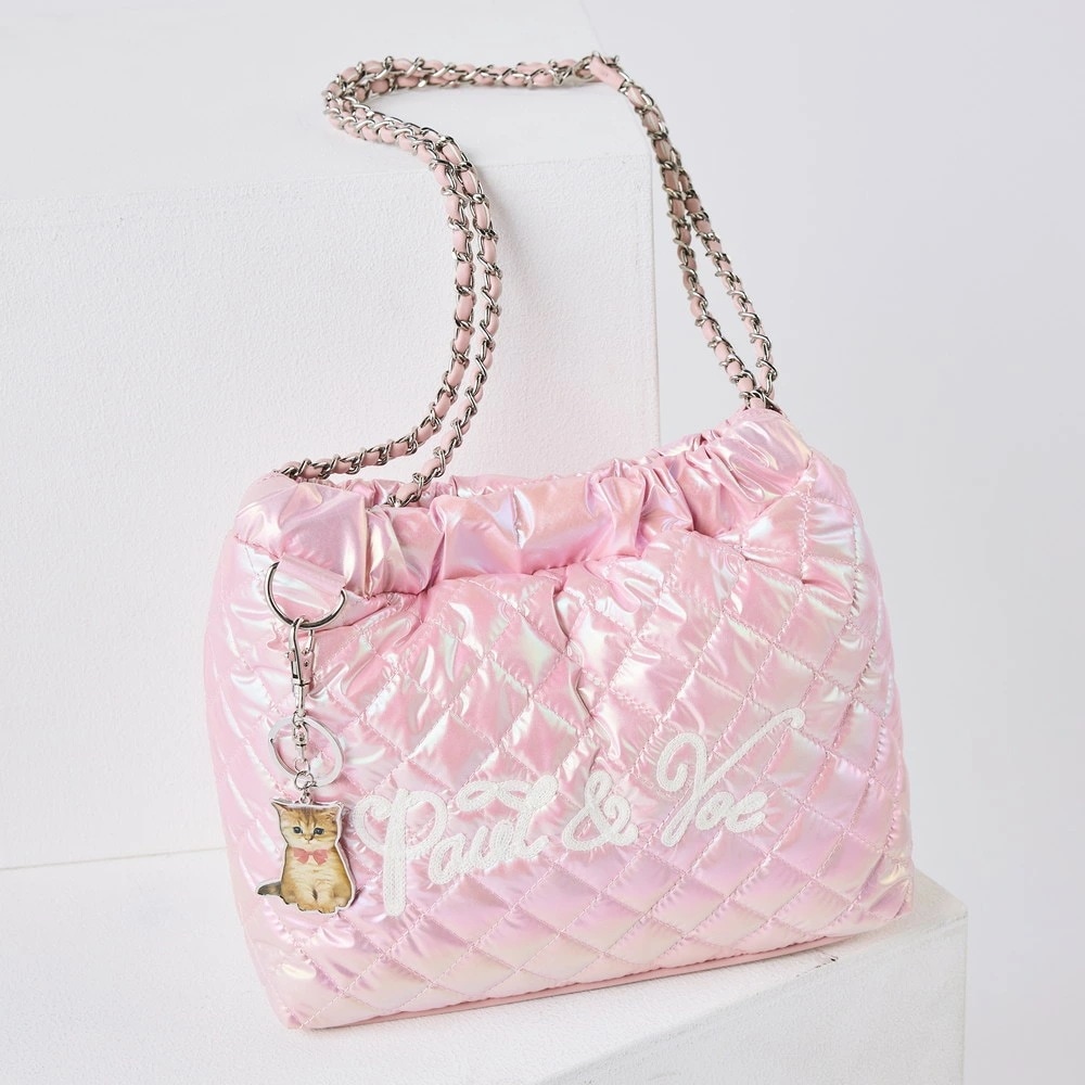 チェーンショルダーバッグ PJA-B1183 ロゴキルティング P&J ACCESSOIRES レディース ブランド バッグ 鞄 デニム メタリック マグネッ