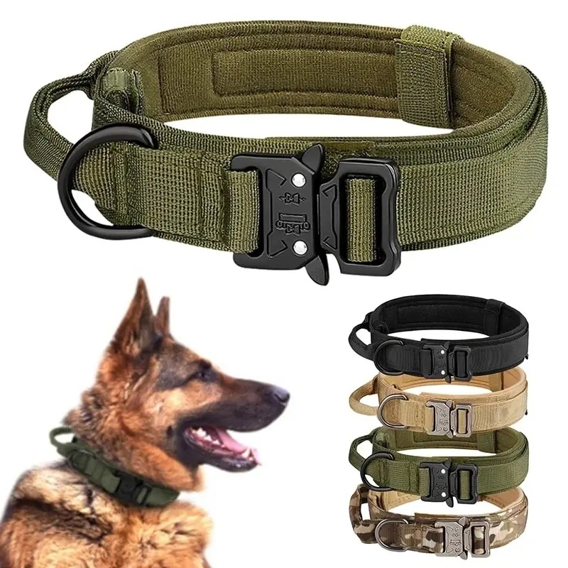 メタルバックル付きタクティカルドッグカラー,通気性ナイロンカラー,中型および大型犬のトレーニング,ペット製品,屋外 5,404円
