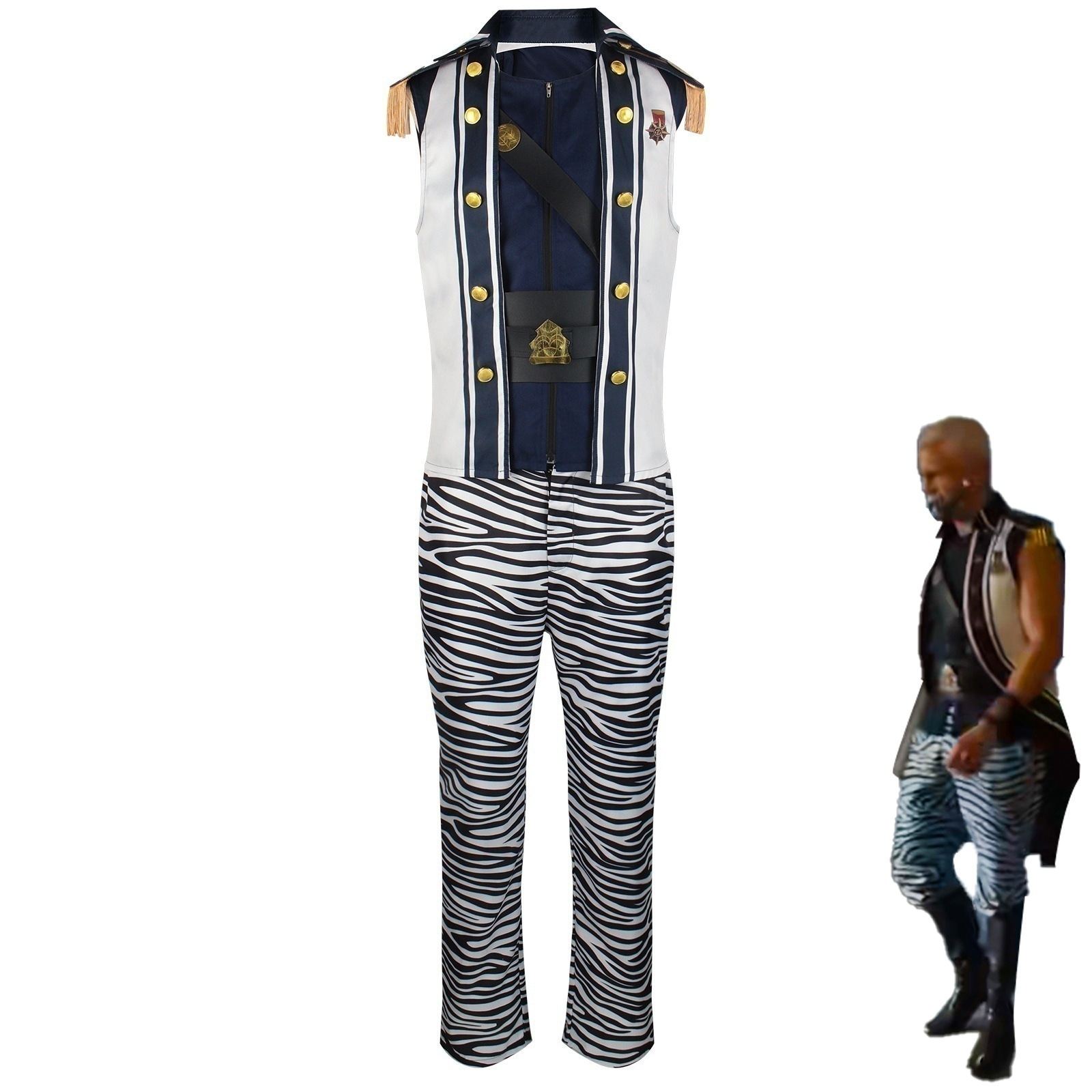 映画のワンピースのモンカのcos服のモンカの同型の男性の舞台の演技の服のコスプレの服