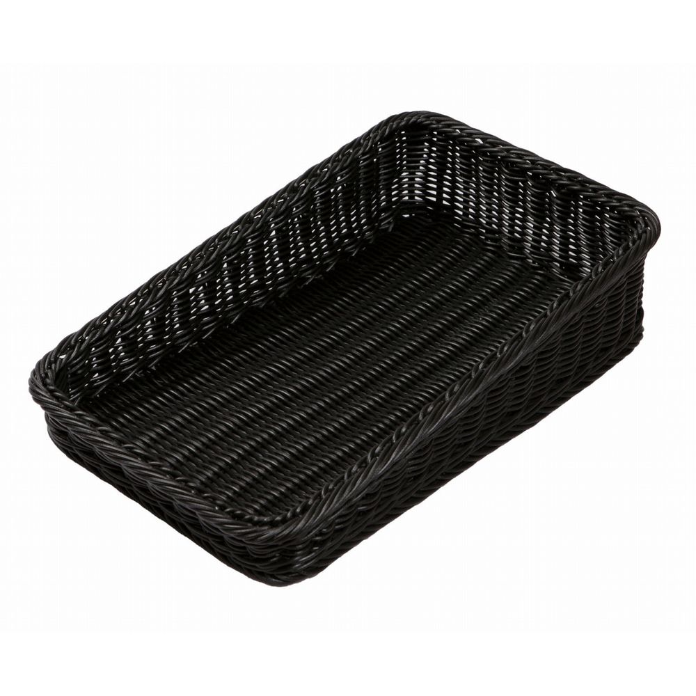 （まとめ買い）トーダイ 角型ベーカリーバスケット 斜め25型 ブラックBB-K4025-BK [x3]