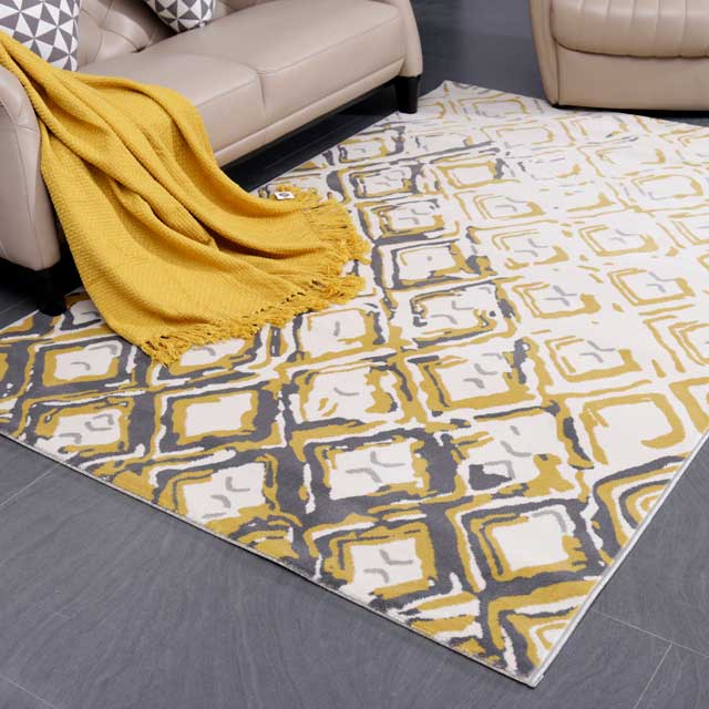 波斯米亚方形玻璃客厅卧室床边地毯茶几地垫PMD001BU/002YE