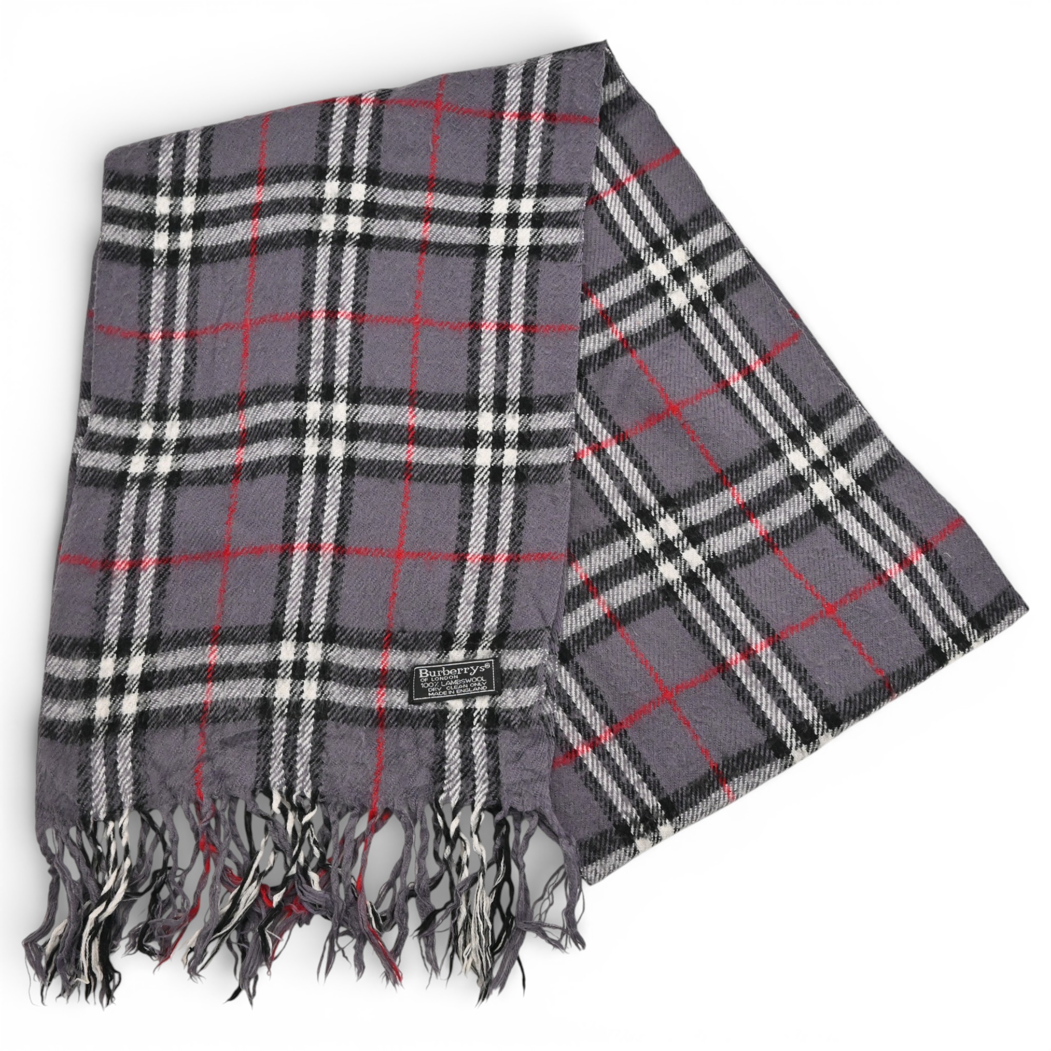 バーバリー ノバチェック ラムウール マフラー Bランク bb6603ee