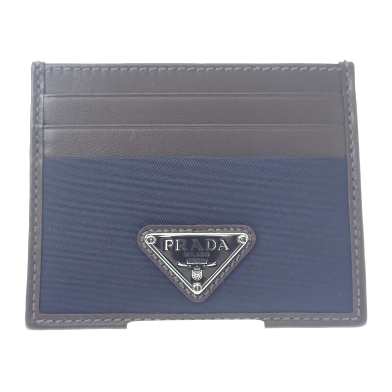 Re-Nylon 2MC025_384_F0C1B カードケース ナイロン レザー ネイビー レディース【Aランク】