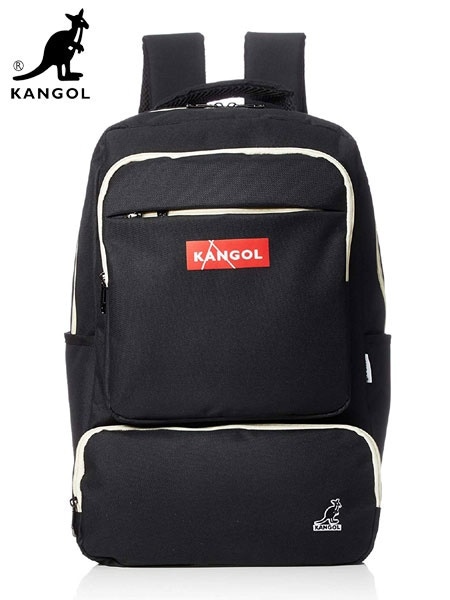 国内発送 KANGOL (カンゴール) KGSA-BG00041 BOX LOGO BACK PACK (バックパック / リュック) Black (ブラック) バッグ