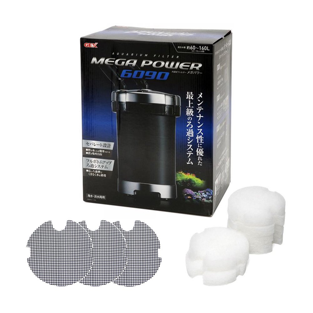外部フィルター　ＧＥＸ　メガパワー　６０９０　水槽用外部フィルター　交換用ろ材付き　ジェックス　ＣＲＣ10―03―01―20―00
