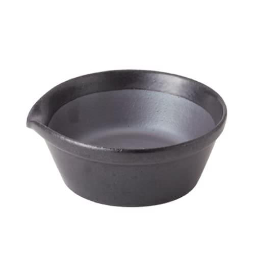 かもしか道具店 すりバチ 大きめ 日本製 萬古焼 陶器 底が平ら (すりバチ大きめ(黒))