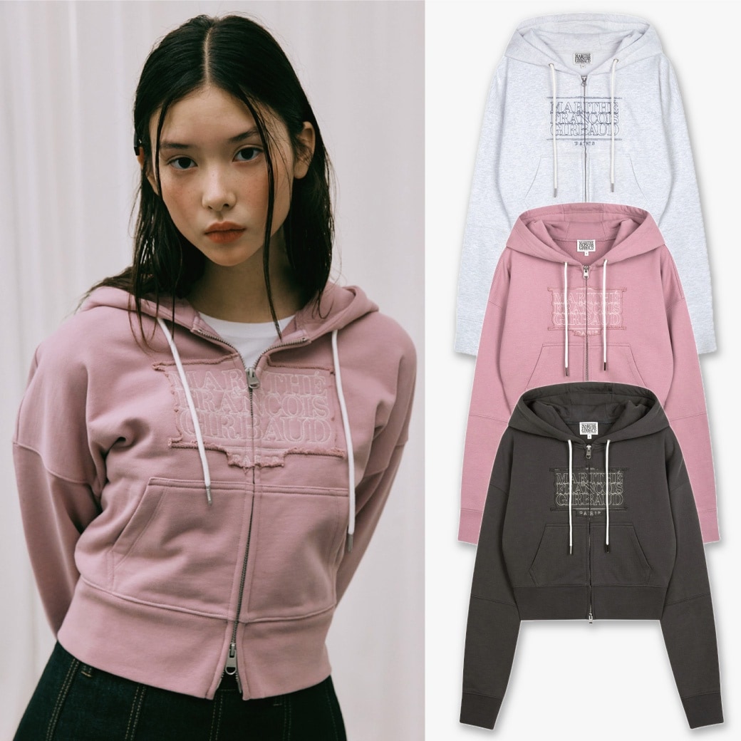W CLASSIC LOGO CROP HOODIE ZIPUP