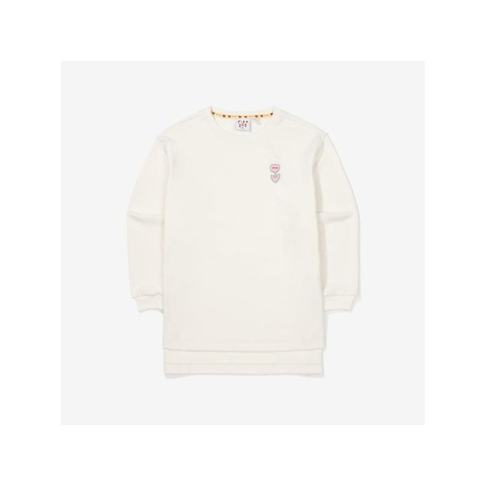 [FILA KIDS] ガールズスージンロングTシャツ (FK2RLF3001F_CRM) Q0ZFK2RLF3001FCRM