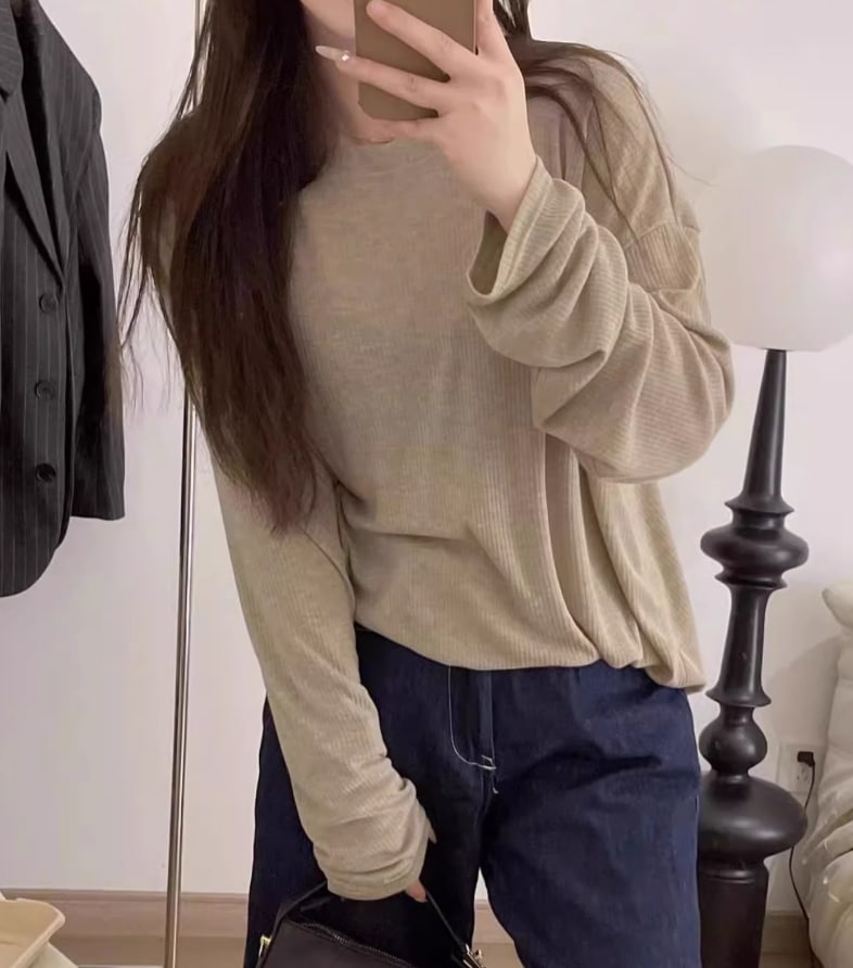 トップス デート モテアイテム ニットソー カットソー 長袖 Uネック コットン 大人可愛い きれいめ 上品 おしゃれ かっこいい 大人可愛い ラブリー キュート ガーリー クール モード系 セクシー