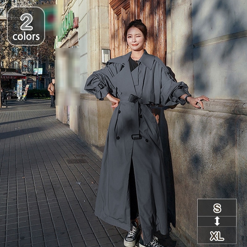 トレンチコート スプリングコート 長袖 レディース コート アウター ロング 大きいサイズ ダウンコート カジュアル 通勤 春 秋 冬 ロングコート ロングジャケット おしゃれ 上品 韓国ファッション