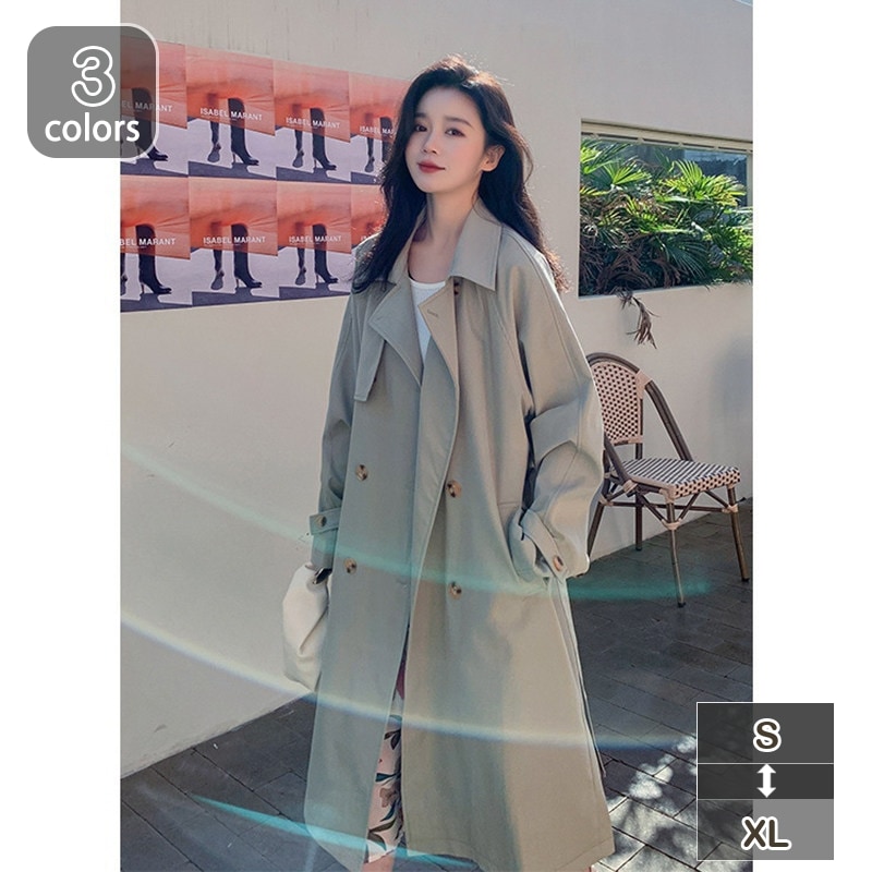トレンチコート レディース 春 秋 ロング丈 スプリングコート 大きいサイズ カジュアル 着痩せ スリム 通学 通勤 OL アウター ベルト付き 無地 20代 30代 40代 ママ 母 OL ビジネス