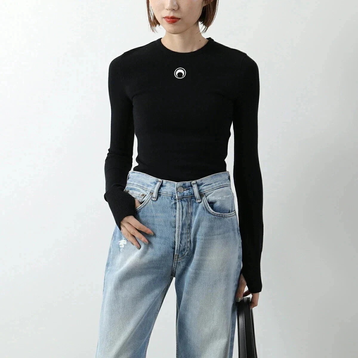 Marine Serre マリーン セル セーター Moon Logo Knit Fitted Sweater WTK014A CKNI0511 レディース ニ