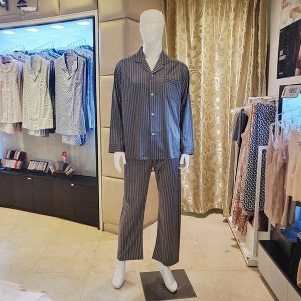 VPA4570M_シンプルストライプシルクフィルメンズパジャマセット