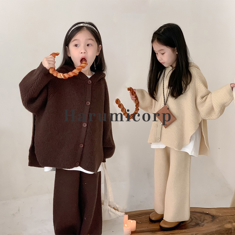 セットアップ キッズ 子供服 女の子 トップス 長袖 ニットセーター ロングパンツ 長ズボン 上下セット ジュニア おしゃれ 可愛い 春秋 韓国子供服 ベビー服 通学 通園 160cm 150 140上下セット・トレーニングウェア